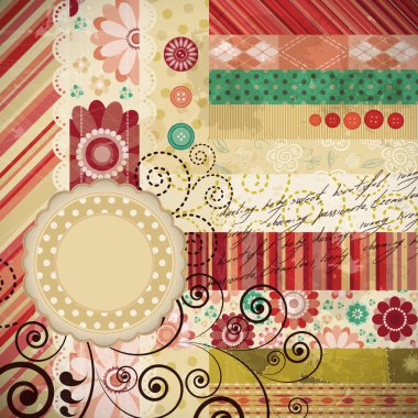 Scrap background made in the classic patchwork technique clipart