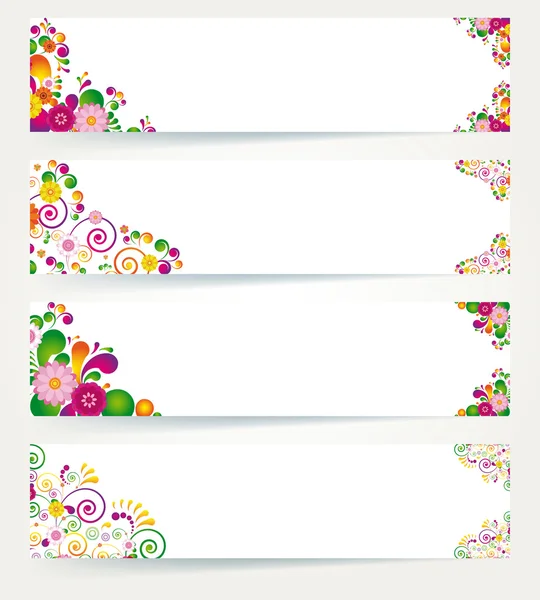 Bandiere di design floreale . — Vettoriale Stock