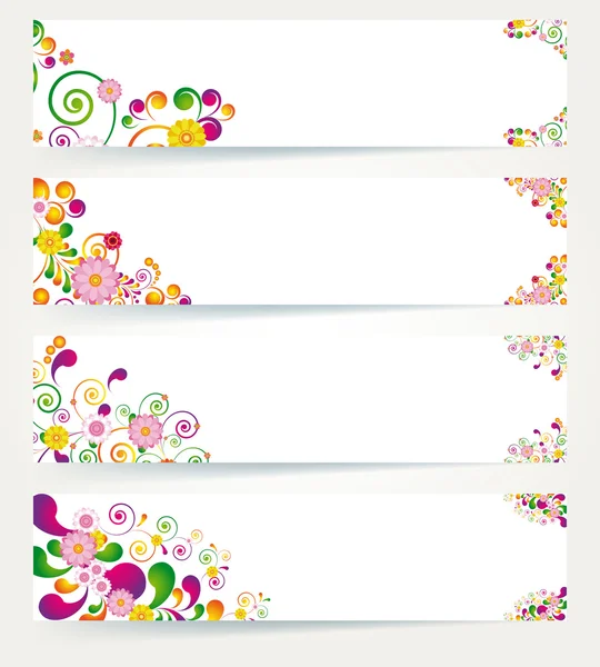 Floral ontwerp banners. — Stockvector