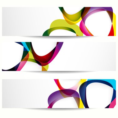 Abstract banner with forms of empty frames clipart