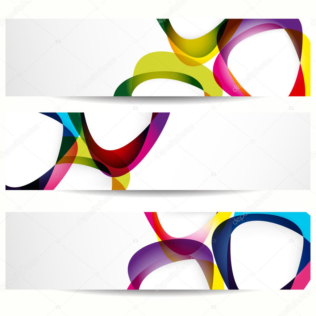 Abstract banner with forms of empty frames