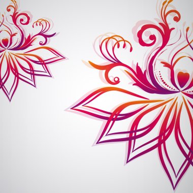 Abstract floral background with oriental flowers. clipart