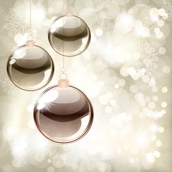 Kerstmis achtergrond met ballen en plaats voor uw tekst — Stockvector