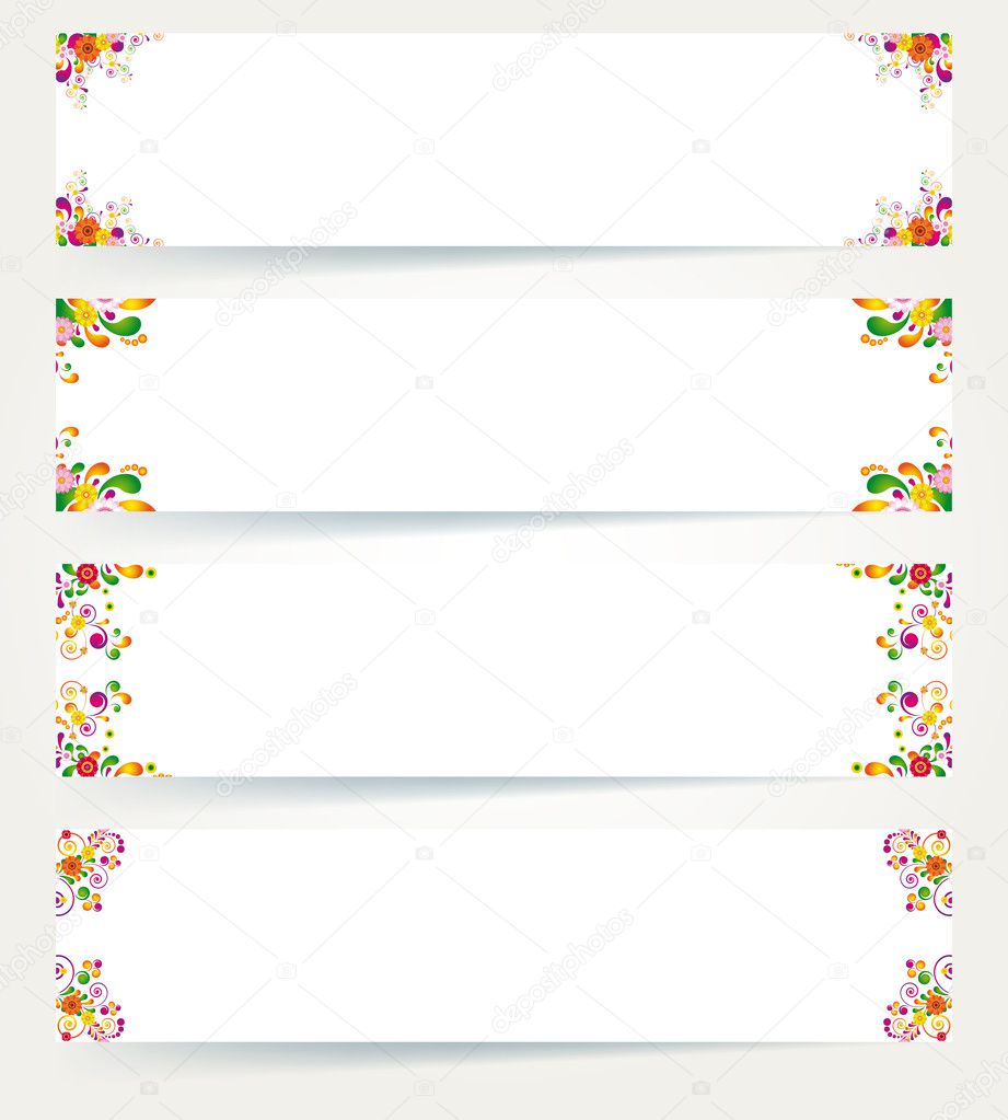 Floral design banners.