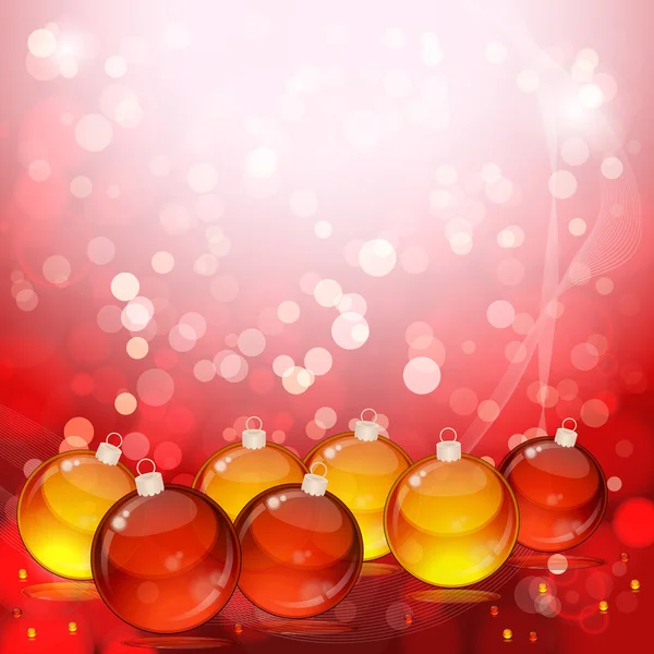 Christmas balls on abstract light background. — Stock Vector