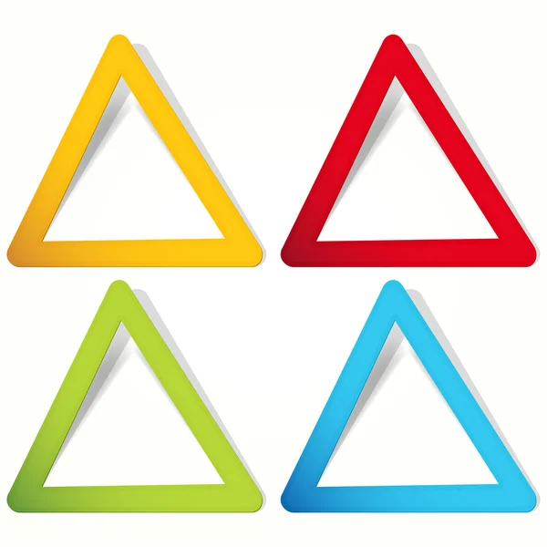 Dreieckige Etiketten in Form eines leeren Rahmens für Ihren Text. — Stockvektor