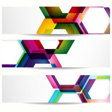 Abstract banner with forms of empty frames for your web design. clipart
