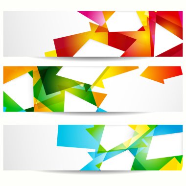 Abstract banner with forms of empty frames for your web design. clipart