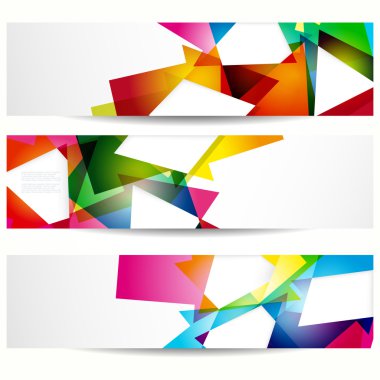 Abstract banner with forms of empty frames for your web design. clipart