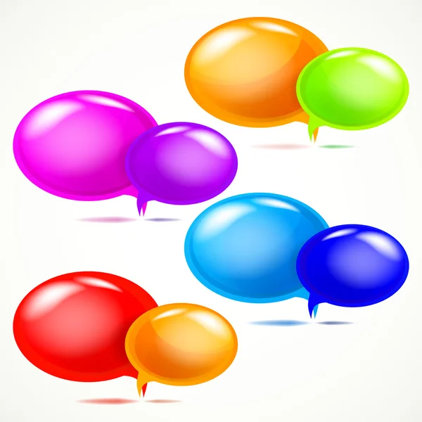 Glanzende bubbels voor spraak, vectorillustratie. — Stockvector