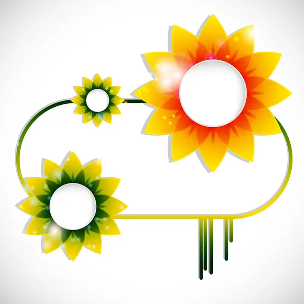 Boş kareleri formları ile vektör çiçek afiş — Stok Vektör