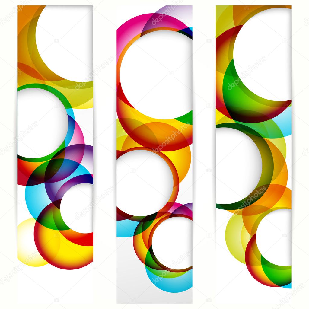 Abstract vertical banner with forms of empty frames.