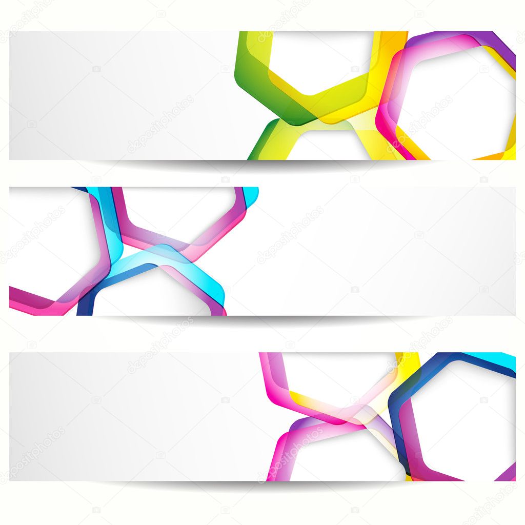 Abstract banner with forms of empty frames for your web design.