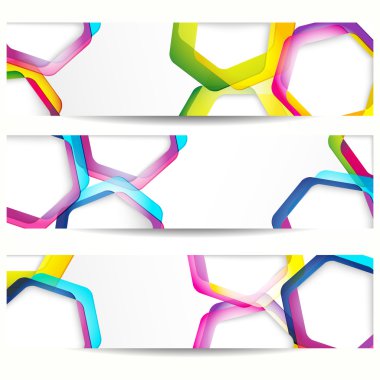 Abstract banner with forms of empty frames for your web design. clipart