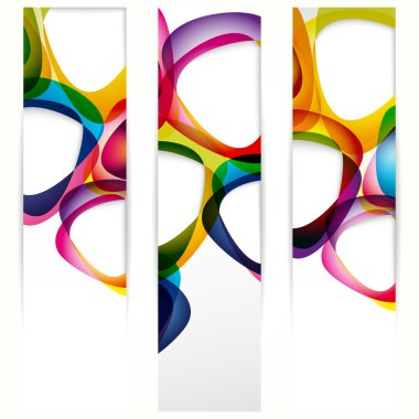 Abstract vertical banner with forms of empty frames clipart