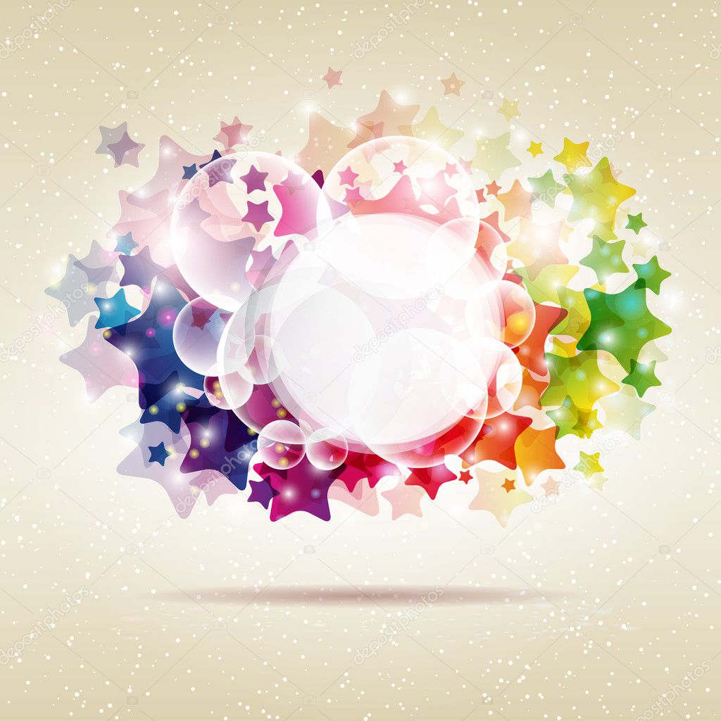 Abstract colorful star background. Vector illustration.