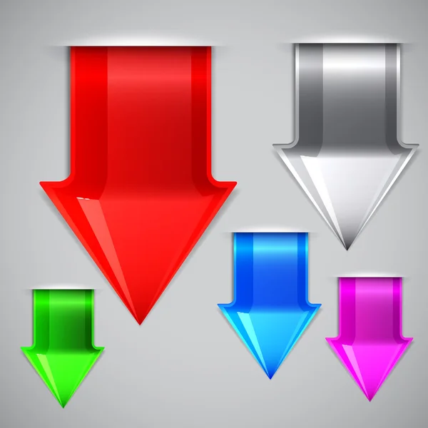 Los marcadores de flechas. Ilustración vectorial — Vector de stock