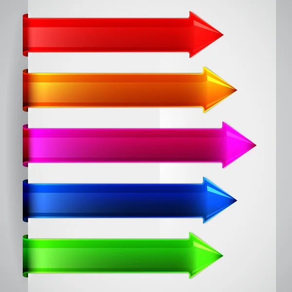 Pegatinas de flechas multicolores. Vector — Vector de stock