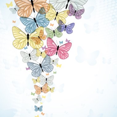 Abstarct background with colorfull butterfly. Vector. clipart