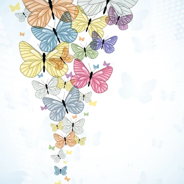 Fondo Abstarct con mariposa colorida. Vector . — Vector de stock