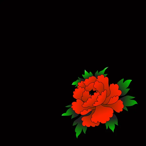 Σχεδιασμός με το φωτεινό κόκκινο λουλούδι Διάνυσμα Αρχείου