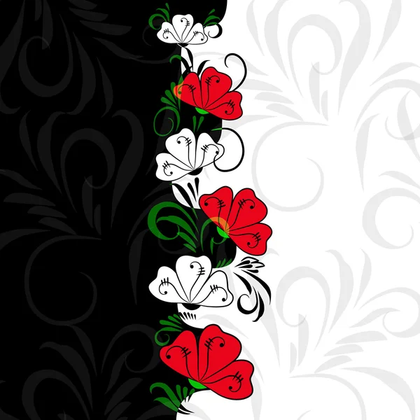 花のコントラスト ビンテージ背景 — ストックベクタ