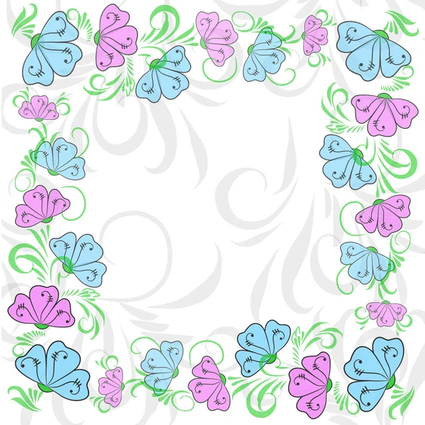 穏やかな花のフレーム — ストックベクタ