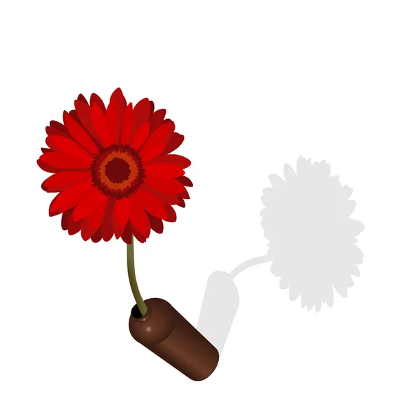 Ενιαίο κόκκινο λουλούδι Εικονογράφηση Αρχείου