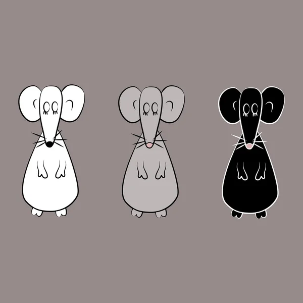 3 small mouses — Stock Vector