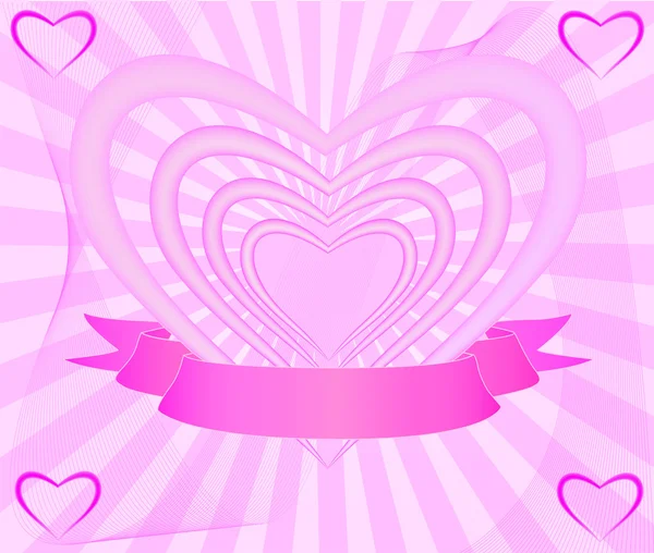 Pink heart background — Stock Vector