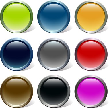 Vector glossy buttons clipart