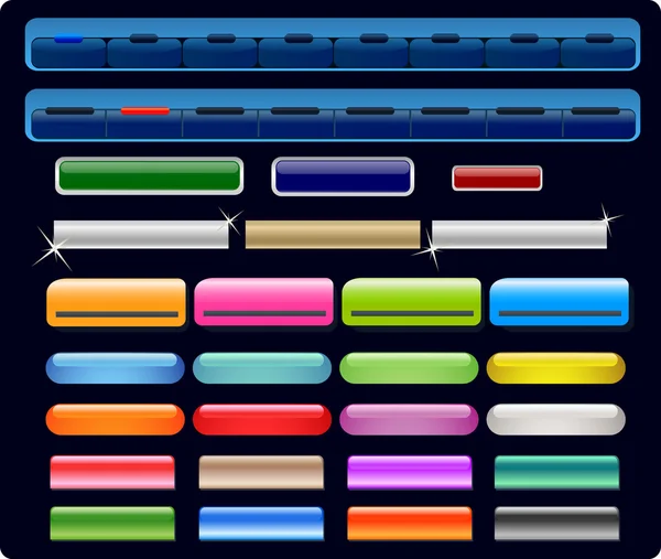 Botões coloridos vetoriais para web design —  Vetores de Stock