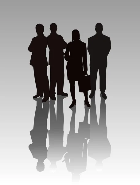 Business team- vector silhouette — Stock Vector
