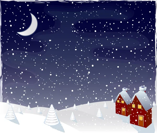 Zimní kouzelné noci, vektor — Stockový vektor