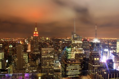 gece boyunca new york şehir manzarası