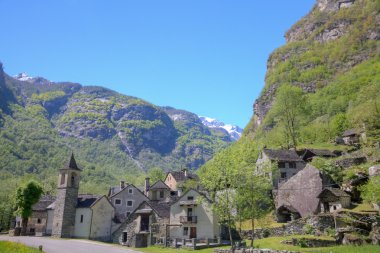 Ticino mountain village clipart