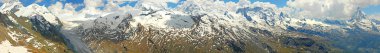 Mountain panorama view with glacier and Matterhorn clipart