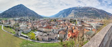 Panorama of historic city center in Chur, Switzerland clipart