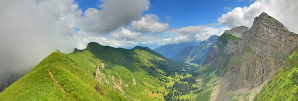 Panorama of a mountain valley in summer — Stock Photo, Image