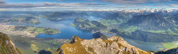 Long mountain panorama of Lake Lucerne, Switzerland — Stock Photo, Image
