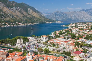 Kotor town in bay, Montenegro clipart