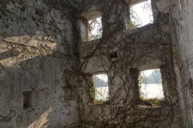 Inside of abandoned house clipart