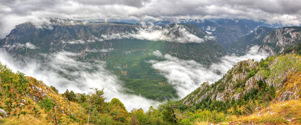 Panorama kaňon tara, světového dědictví unesco, Černá Hora. — Stock fotografie