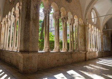 Cloister of franciscan monastery in Dubrovnik, Croatia, clipart