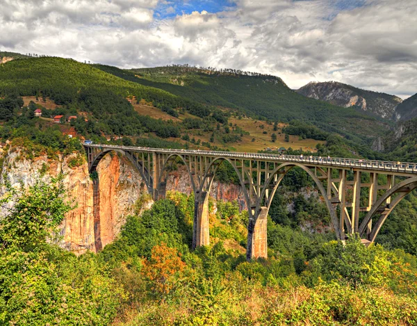 Tara kaňonu most, Černá Hora — Stock fotografie