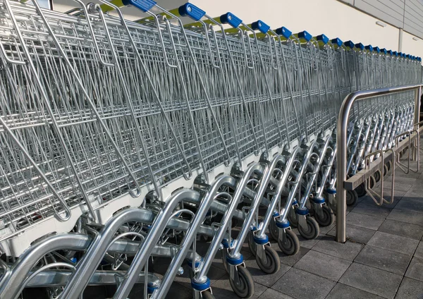 stock image Row of shopping carts