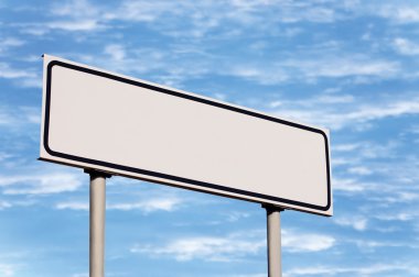 Blank Road Sign Against Sky, white roadside sinage clipart