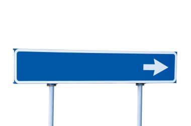 Blue Road Sign Isolated on White clipart