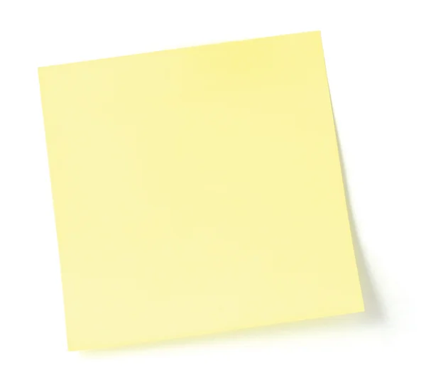 Puste karteczkę na białym tle — Zdjęcie stockowe