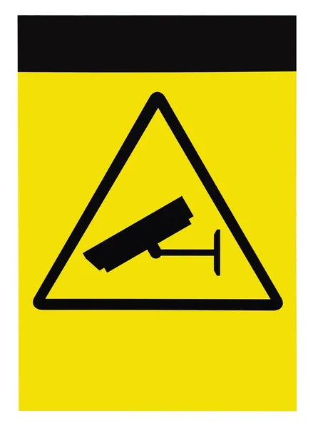 Blank protégé par un panneau de vidéosurveillance — Photo